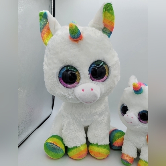 TY Beanie Boos Pixy Rainbow Unicorn Set of 3 #792 - Picture 3 of 12